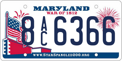 MD license plate 8AC6366