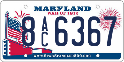 MD license plate 8AC6367