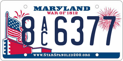MD license plate 8AC6377