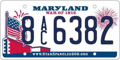 MD license plate 8AC6382