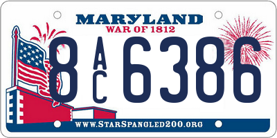 MD license plate 8AC6386