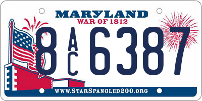 MD license plate 8AC6387