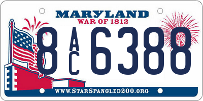MD license plate 8AC6388