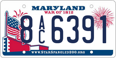 MD license plate 8AC6391