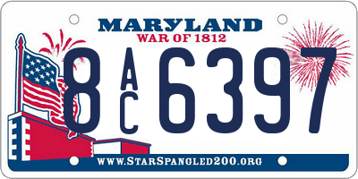 MD license plate 8AC6397