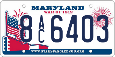 MD license plate 8AC6403
