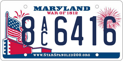 MD license plate 8AC6416