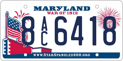 MD license plate 8AC6418