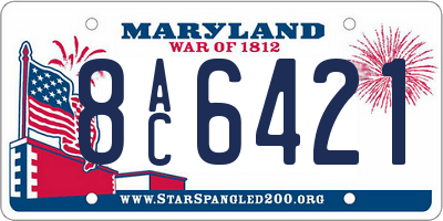 MD license plate 8AC6421