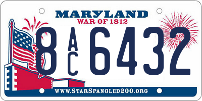 MD license plate 8AC6432