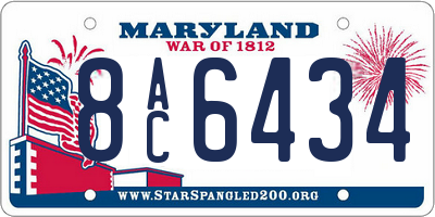 MD license plate 8AC6434