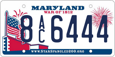 MD license plate 8AC6444
