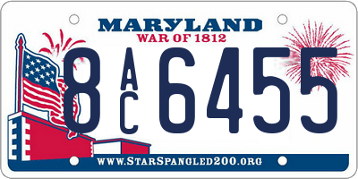 MD license plate 8AC6455