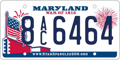 MD license plate 8AC6464