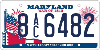 MD license plate 8AC6482