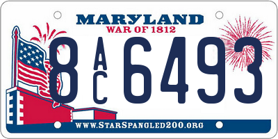 MD license plate 8AC6493