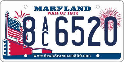 MD license plate 8AC6520