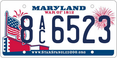 MD license plate 8AC6523