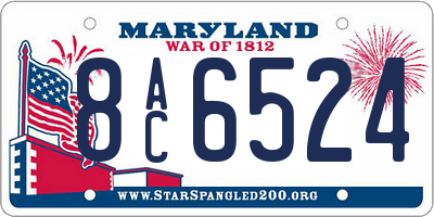 MD license plate 8AC6524