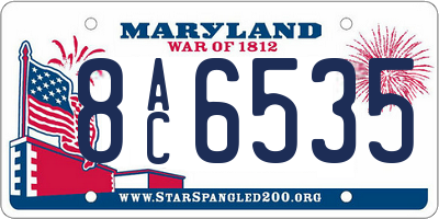 MD license plate 8AC6535