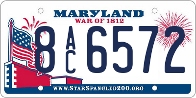 MD license plate 8AC6572
