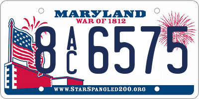 MD license plate 8AC6575