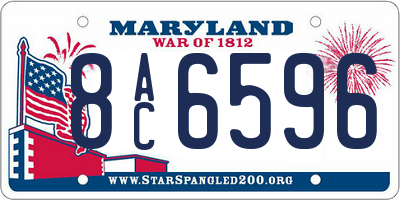 MD license plate 8AC6596