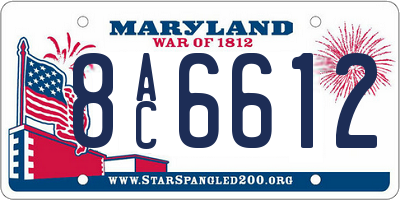 MD license plate 8AC6612