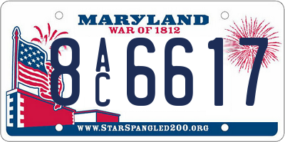 MD license plate 8AC6617