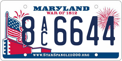MD license plate 8AC6644