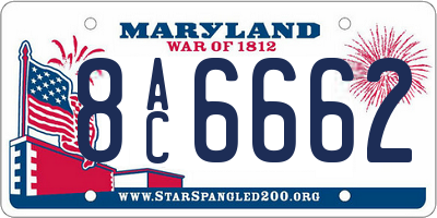 MD license plate 8AC6662