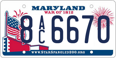 MD license plate 8AC6670