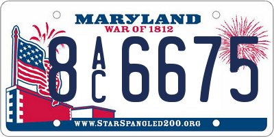 MD license plate 8AC6675