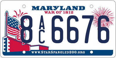 MD license plate 8AC6676