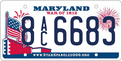 MD license plate 8AC6683