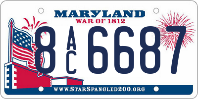 MD license plate 8AC6687
