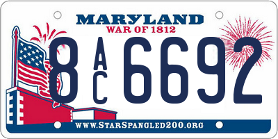 MD license plate 8AC6692