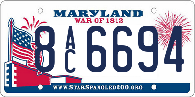 MD license plate 8AC6694