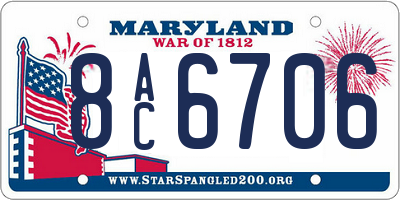 MD license plate 8AC6706