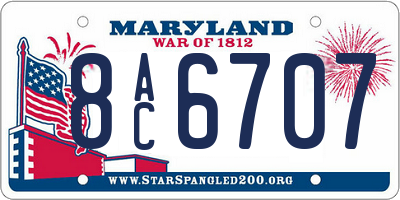 MD license plate 8AC6707
