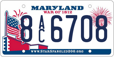 MD license plate 8AC6708