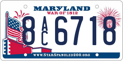 MD license plate 8AC6718