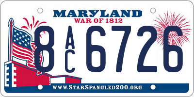 MD license plate 8AC6726