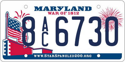 MD license plate 8AC6730