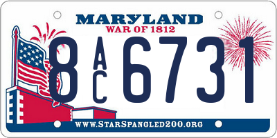 MD license plate 8AC6731