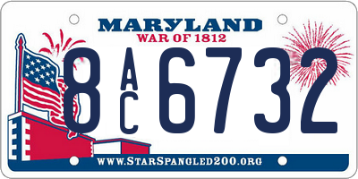 MD license plate 8AC6732