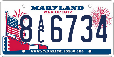 MD license plate 8AC6734