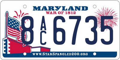 MD license plate 8AC6735