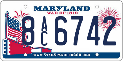 MD license plate 8AC6742