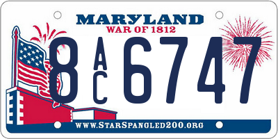 MD license plate 8AC6747
